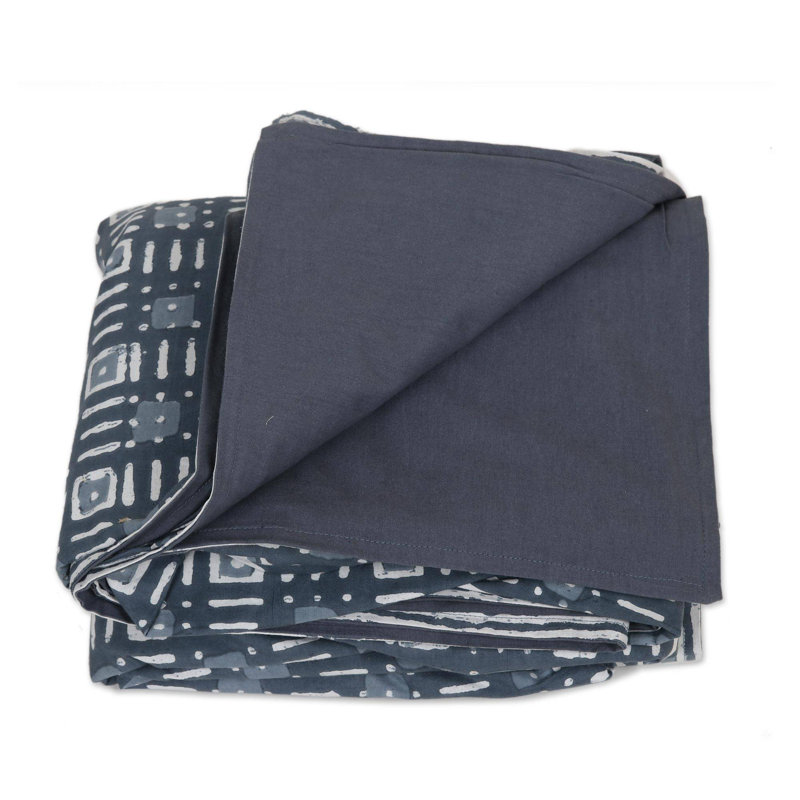 Ensemble de housse de couette standard en coton 3 pièces Brinton, Gris