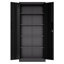 Armoire de rangement en métal 72 po H, armoire verrouillable en acier à outils noir avec portes et 4 tablettes, grands classeurs pour systèmes de rangement de garage, classeur verrouillable pour bureau personnel, salle de classe / garde-manger