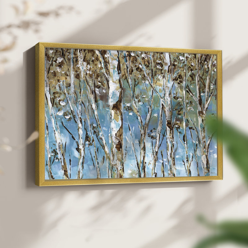 Winter Birch -Framed Print - Restickable, 16" H x 20" W