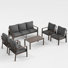 7-Person Outdoor Patio Furniture Set – Rust-Resistant Aluminum Frame, Deep Seating Weatherproof Cushions