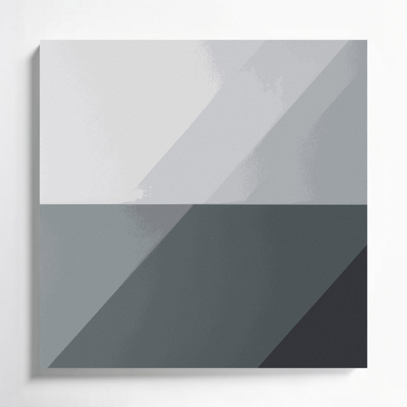 Minimalisme 72, art mural sur toile grise, H 8 po x l 8 po