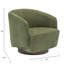 Fauteuil demi-tonneau pivotant moderne, chaises d'appoint avec base en bois pour le salon, tissu performance-795506502