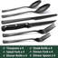 Ensemble 24 pièces de couverts 24 pièces avec couteaux à steak, ensemble de couverts noir pour 4 personnes, ensemble de couverts en acier inoxydable de qualité alimentaire, ensemble d'ustensiles à finition miroir pour restaurant maison, colonne romaine