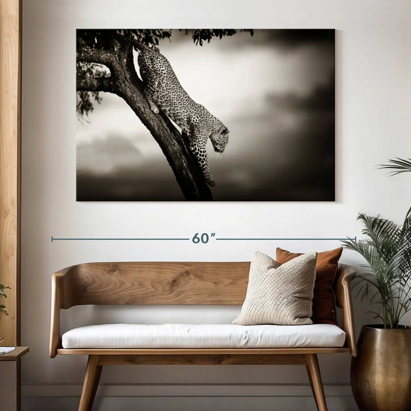 Leopard Coming Down, 34" H x 51" W