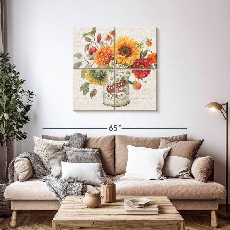 Harnek automne en fleurs III, H 38 po x l 38 po