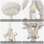 Lustre géométrique à 4 lumières de style bougie Ea avec détails en bois