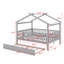 Full size wooden house bed with trundle-1443605070