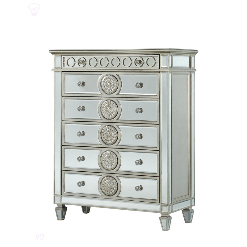 Armoire de rangement à large tiroir avec commode à miroir Varian