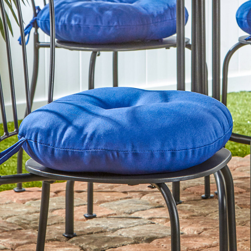 Coussin de chaise de salle à manger d'extérieur rond 15 po Ballera, 4, Bleu marine