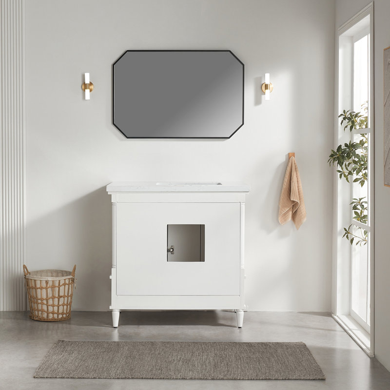Ensemble de meuble-lavabo simple autoportant 36 po avec 2 poignées entièrement assemblé