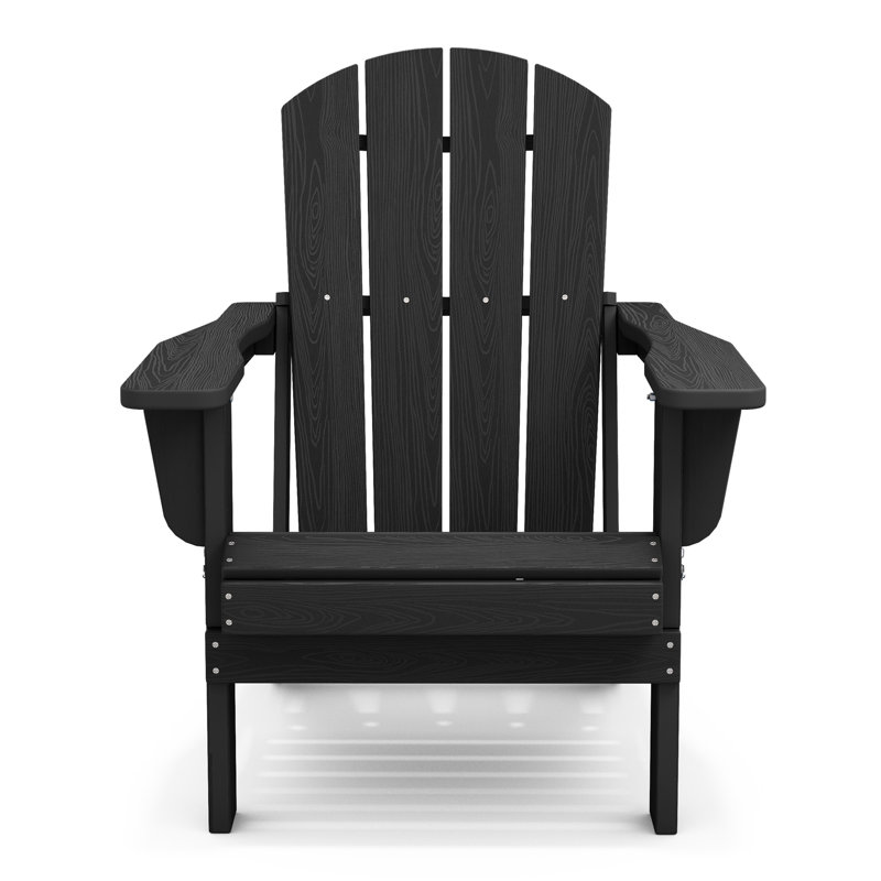 Chaise Adirondack pliable en PEHD Clitheroe, Noir