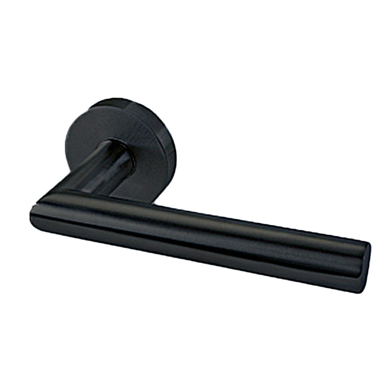 Ensemble de levier Alpine 02 avec rose rond, Acier inoxydable satiné, 2.75", Passage (couloir et garde-robe)