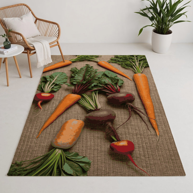Tapis d'intérieur et d'extérieur brun Botanical, Rectangulaire 3 pi x 5 pi
