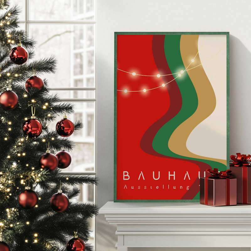 Affiche Holiday Holiday Glow Bauhaus I, Cadre simple en zinc patiné, H 15,25 po x l 12,25 po