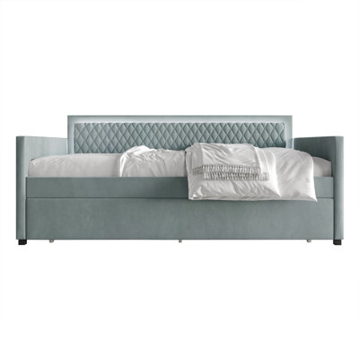 Jenecia Upholstered Velvet Daybed with Trundle Bed