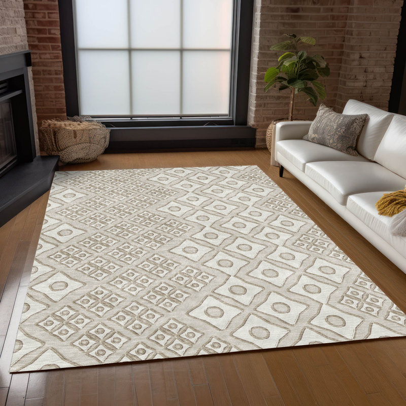 Tapis intérieur / extérieur en polyester tissé à la machine mâle / brun mâle / mâle, Rectangle 9 pi x 12 pi