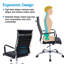 Fauteuil de direction en faux cuir côtelé à dossier moyen -1254741033-1316922134