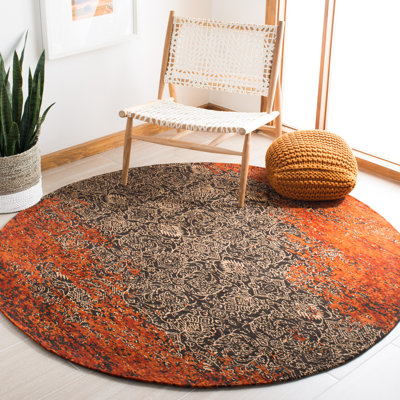 Tapis abstrait rouille / brun Anwick