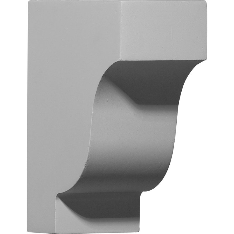 Primed Off-White Polyurethane Traditional Corbel, 7.25" Height