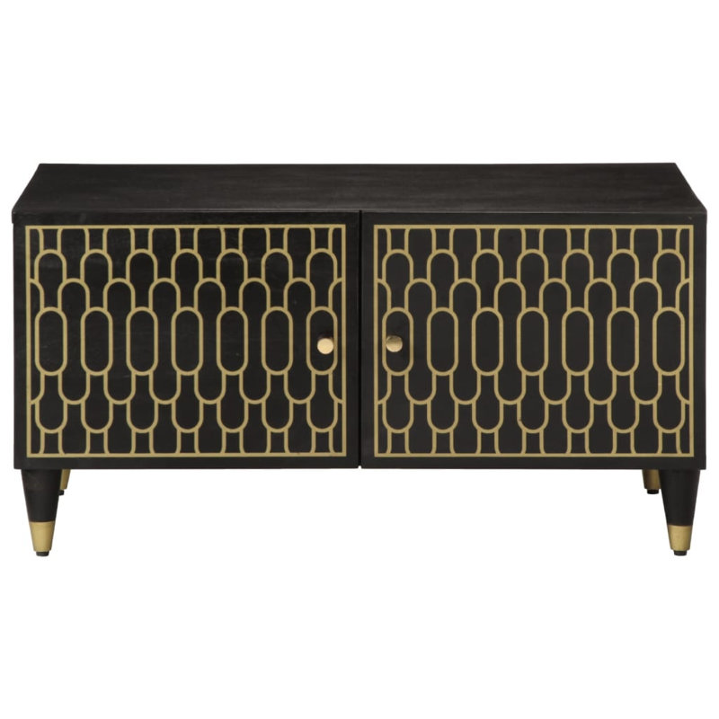 Afsaneh Coffee Table with Storage, Black, Black/Gold