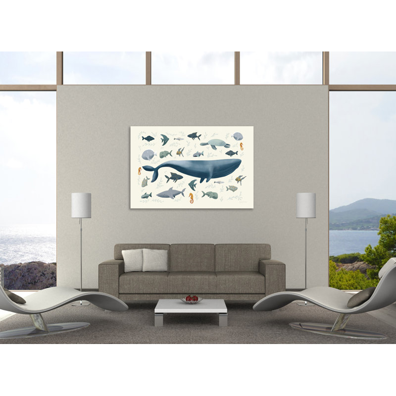 «Ocean Life», toile tendue par Becky Thorns, H 32 po x l 48 po x P 1,5 po