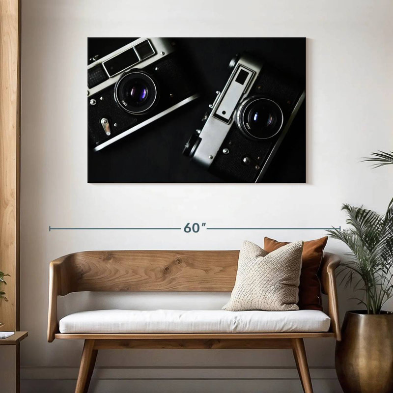 Retro Black Cameras, 30" H x 45" W