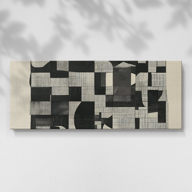 Toile tendue avec châssis en forme de V # 9 Abstract Series, H 20 po x l 50 po