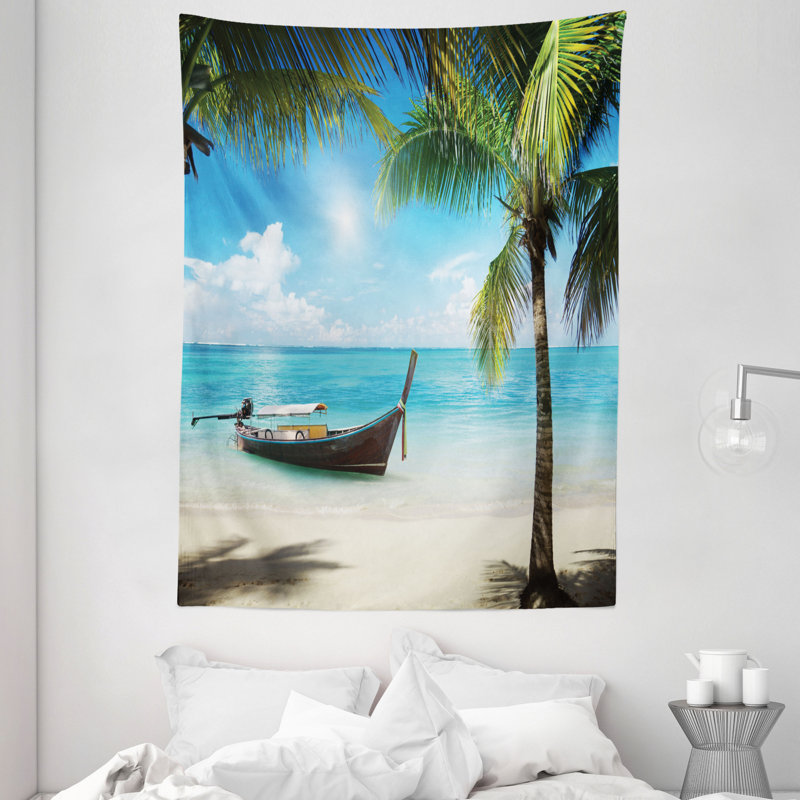 Tapisserie polyester tropique mer, H 80 po x l 60 po