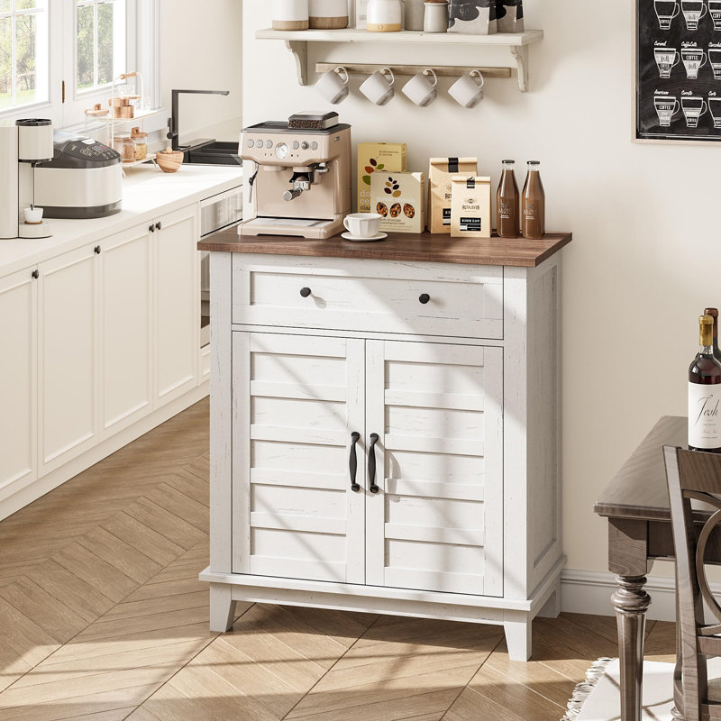 80 cm W Sideboard, Brown/White