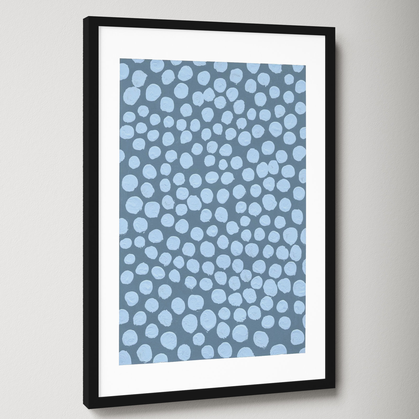 Navi "Periwinkle on Blue Gray" Painting, Black, 20" H x 14" W x 1.25" D