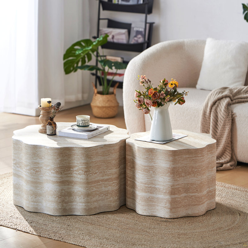 Ensemble de 2 tables basses rondes