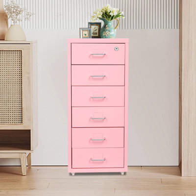 11'' Wide 6 -Drawer Metal Mobile File Cabinet