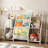 38.4'' W X 29.9"H Kids Bookcase 3-Tier Metal Book Display with Book Sling Shelf White