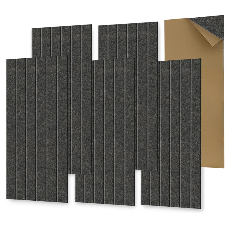 Acoustic Panels 12-Pack Soundproof Wall Panels 24"X12"X0.4" Decorative Sound Panels High Density Sound Dampening Panels 3D Slat Wall Panels for Walls and Ceilings
