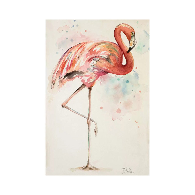 Reproduction d’art, "Flamingo II" par Patricia Pinto, Pas de tapis, Toile tendue, H 40 po x l 26 po x P 1,5 po