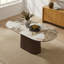 Table de salle à manger ovale Oppelo 70,87 po en pierre frittée aspect marbre avec piédestal-26962772