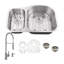 Évier de cuisine à double cuve avec robinet encastrable l 32 po x l 21 po-48865675-48865677