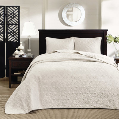 Couvre-lit réversible crème très grand - Rembourrage en coton prélavé pour un sommeil serein, matelassage fascinant et visuel surdimensionné pour draper les lits Classily 2 taies décoratives apaisantes