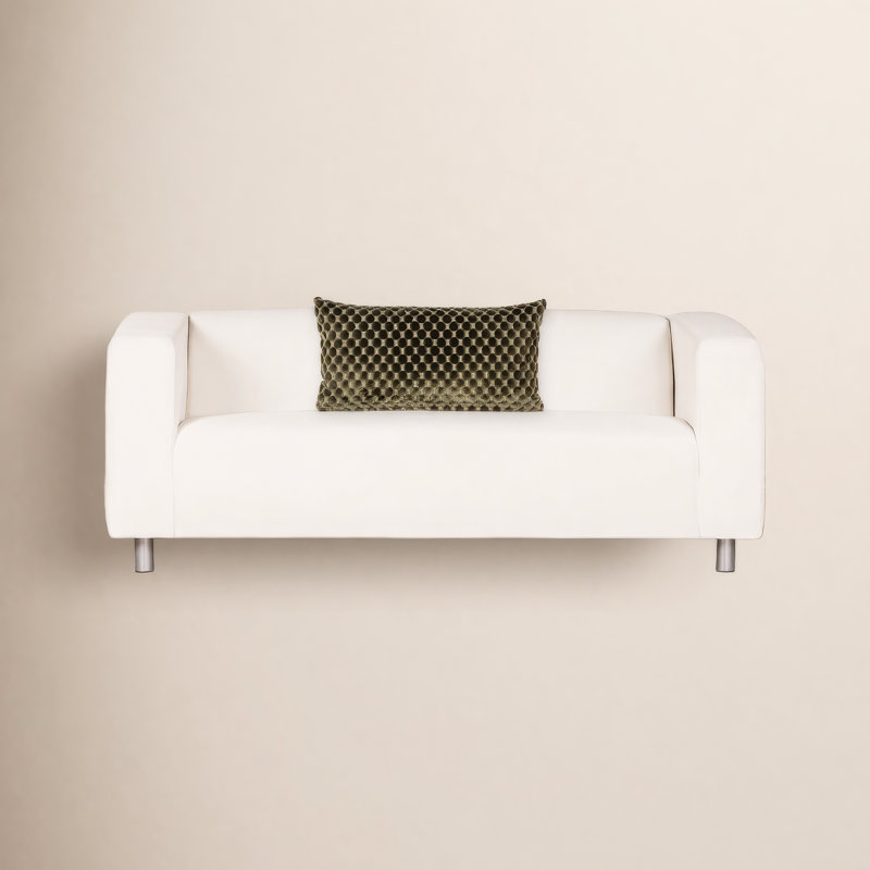 Oreiller en velours Nirvan, Vert, Polyester, Rectangle H 12 po x l 21 po