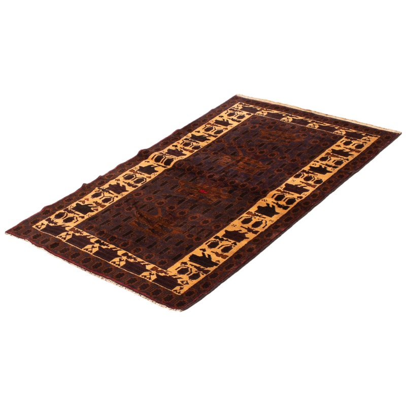 Tapis bleu marine foncé Rare War 3 pi 10 po x 6 pi 7 po
