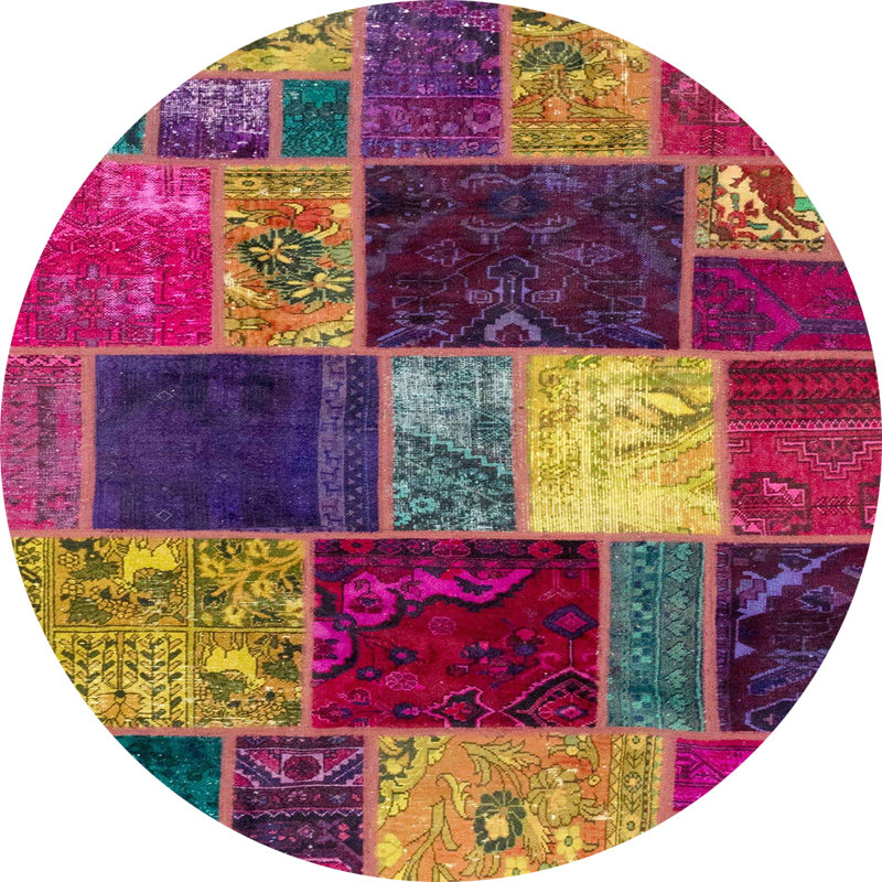 Abstract Indoor Rug, Round 4'