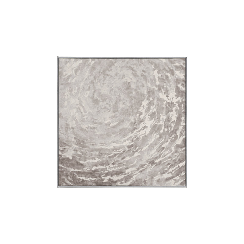 Tapis gris soyeux et moelleux, Carré 6 pi