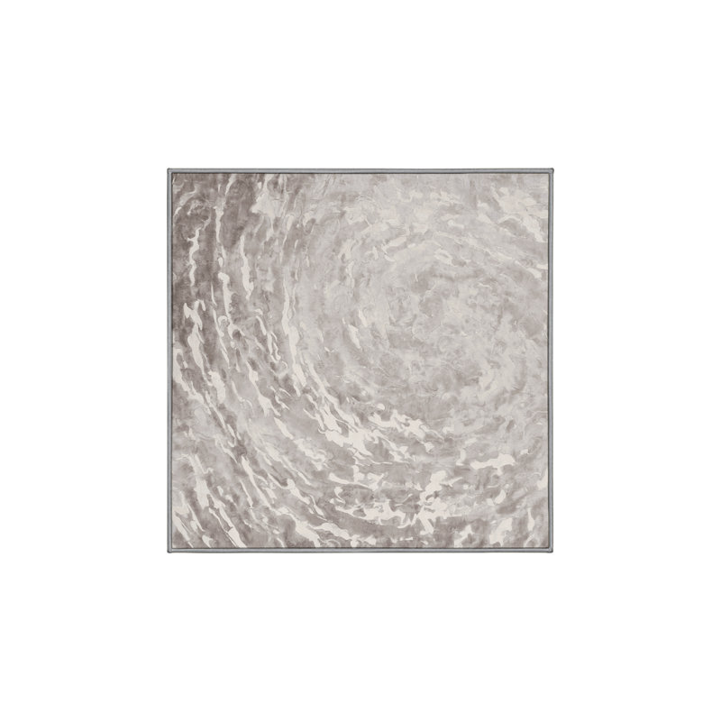 Tapis gris soyeux et moelleux, Carré 5 pi