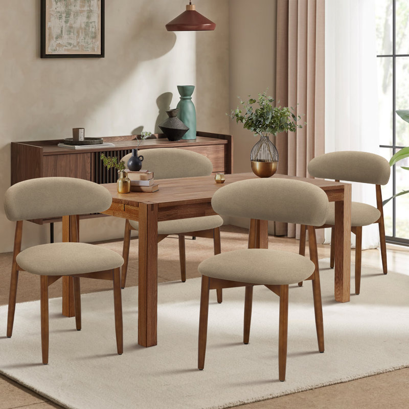 Chaise d'appoint rembourrée en bois massif, Chameau
