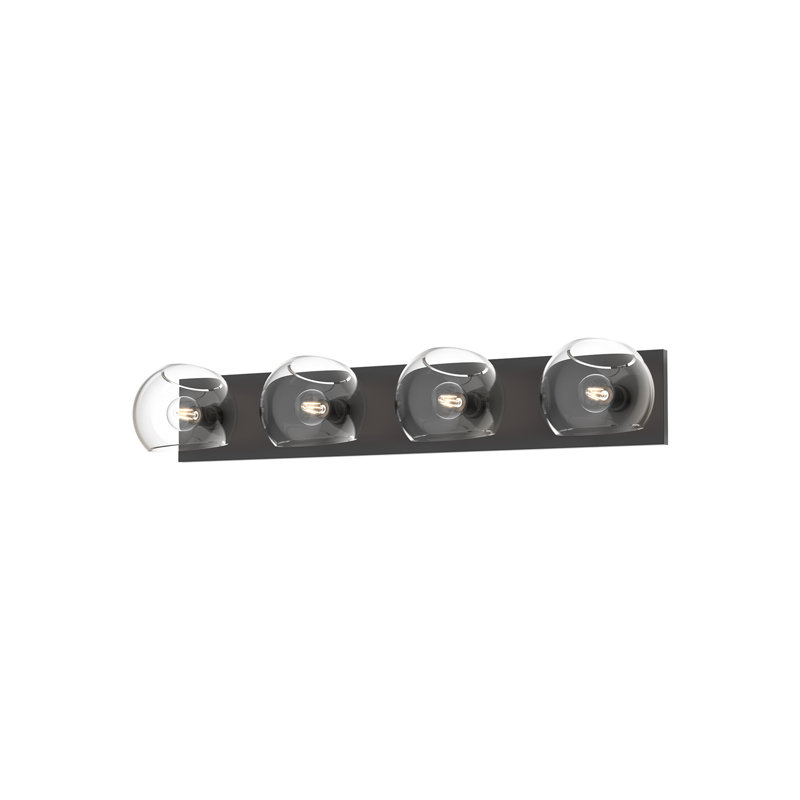 Willow Bath Bar, Matte Black, 4, Clear