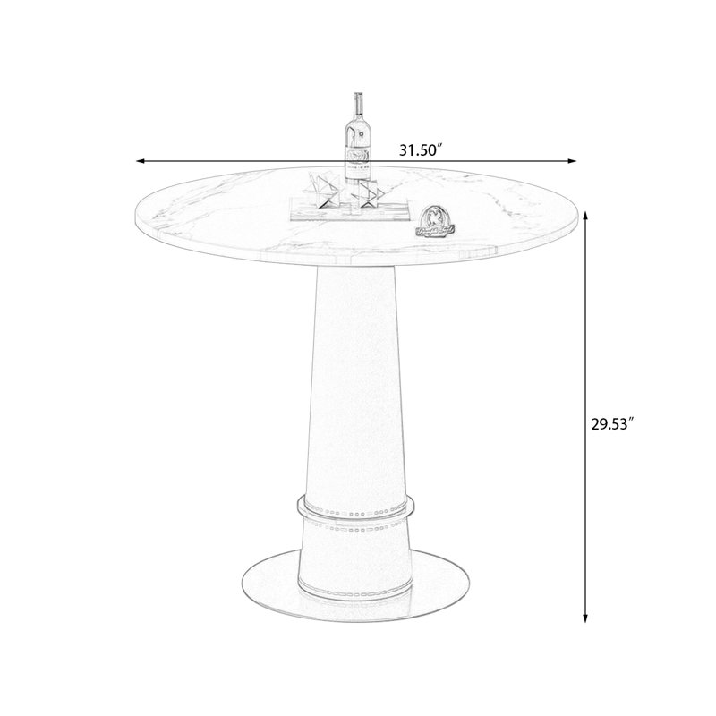 White Round Marble Dining table, White