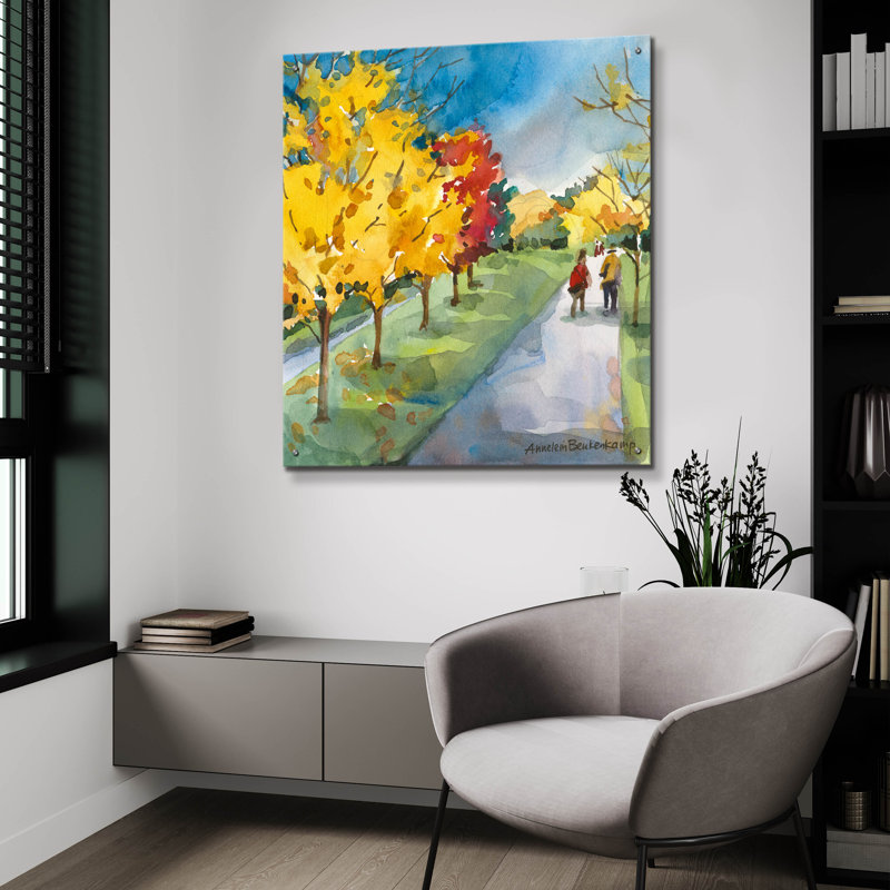 «Strolling» par Annelein Beukenkamp, art mural en verre acrylique, H 36 po x l 36 po x P 0,2 po
