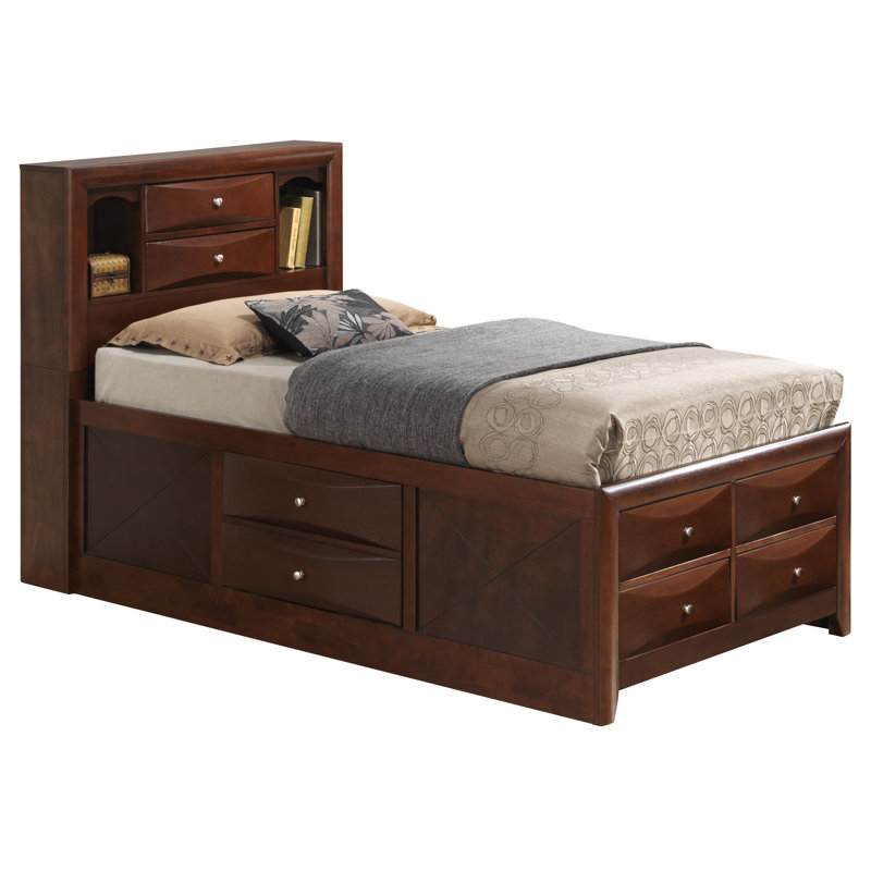 Marilla Bookcase Storage Bed, Twin, Cherry