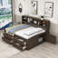 Lit de jour double / en bois double avec tiroirs et tablettes-98114153