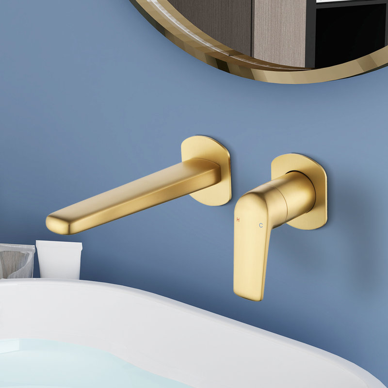 Robinet de salle de bain mural Topcraft, Or brossé